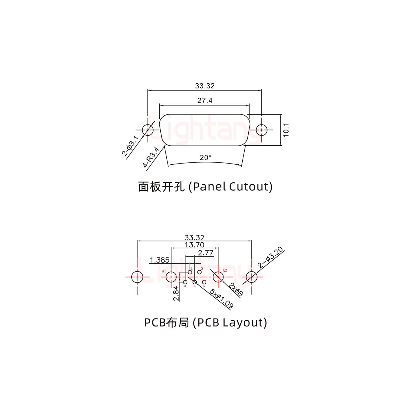 7W2公PCB直插板/鉚魚叉7.0/大電流30A