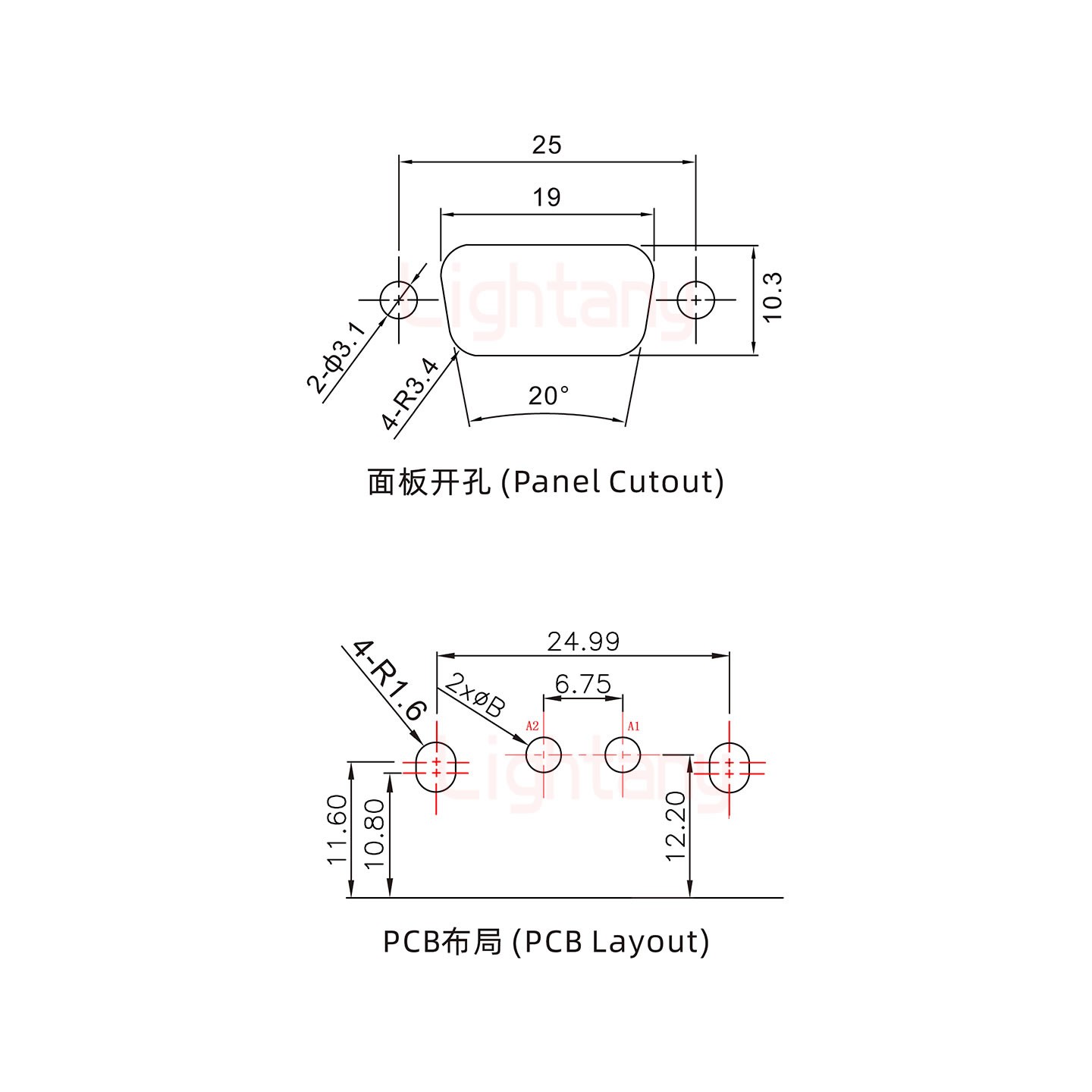 2W2母PCB彎插板/鉚支架10.8/大電流10A