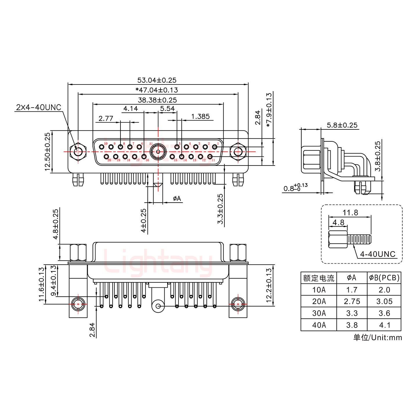 21W1母PCB彎插板/鉚支架11.6/大電流30A