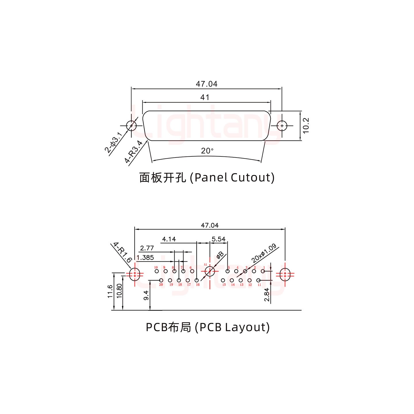 21W1母PCB彎插板/鉚支架11.6/大電流30A