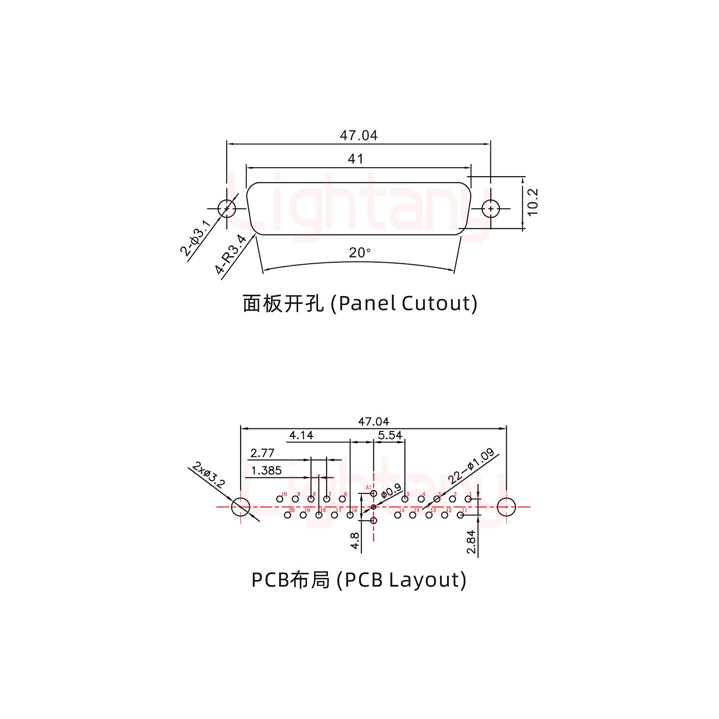 21W1母PCB直插板/鉚魚叉7.0/射頻同軸50歐姆