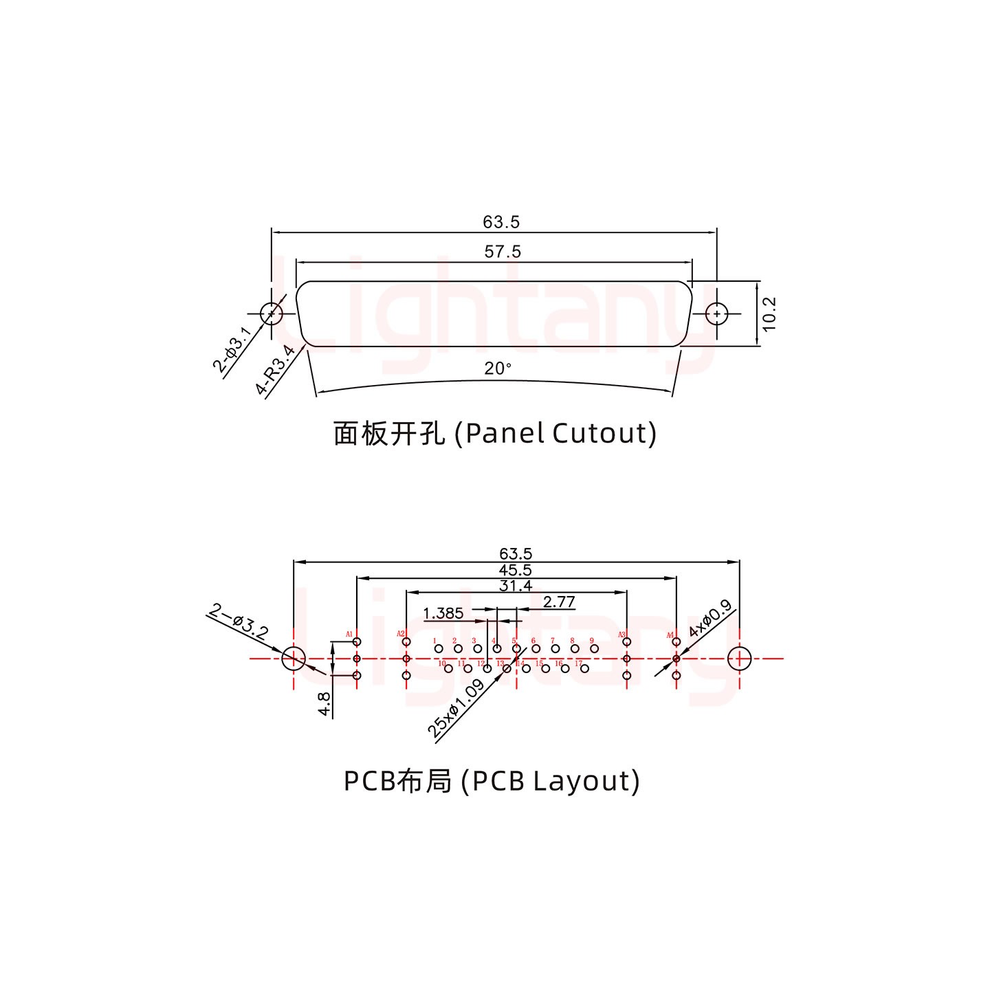 21W4公PCB直插板/鉚魚(yú)叉7.0/射頻同軸75歐姆