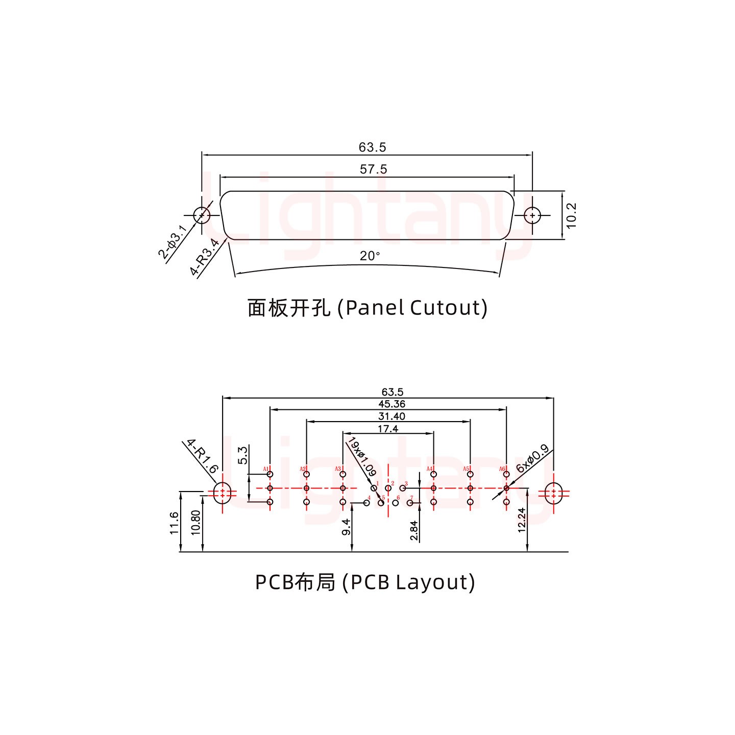 13W6A公PCB彎插板/鉚支架10.8/射頻同軸50歐姆