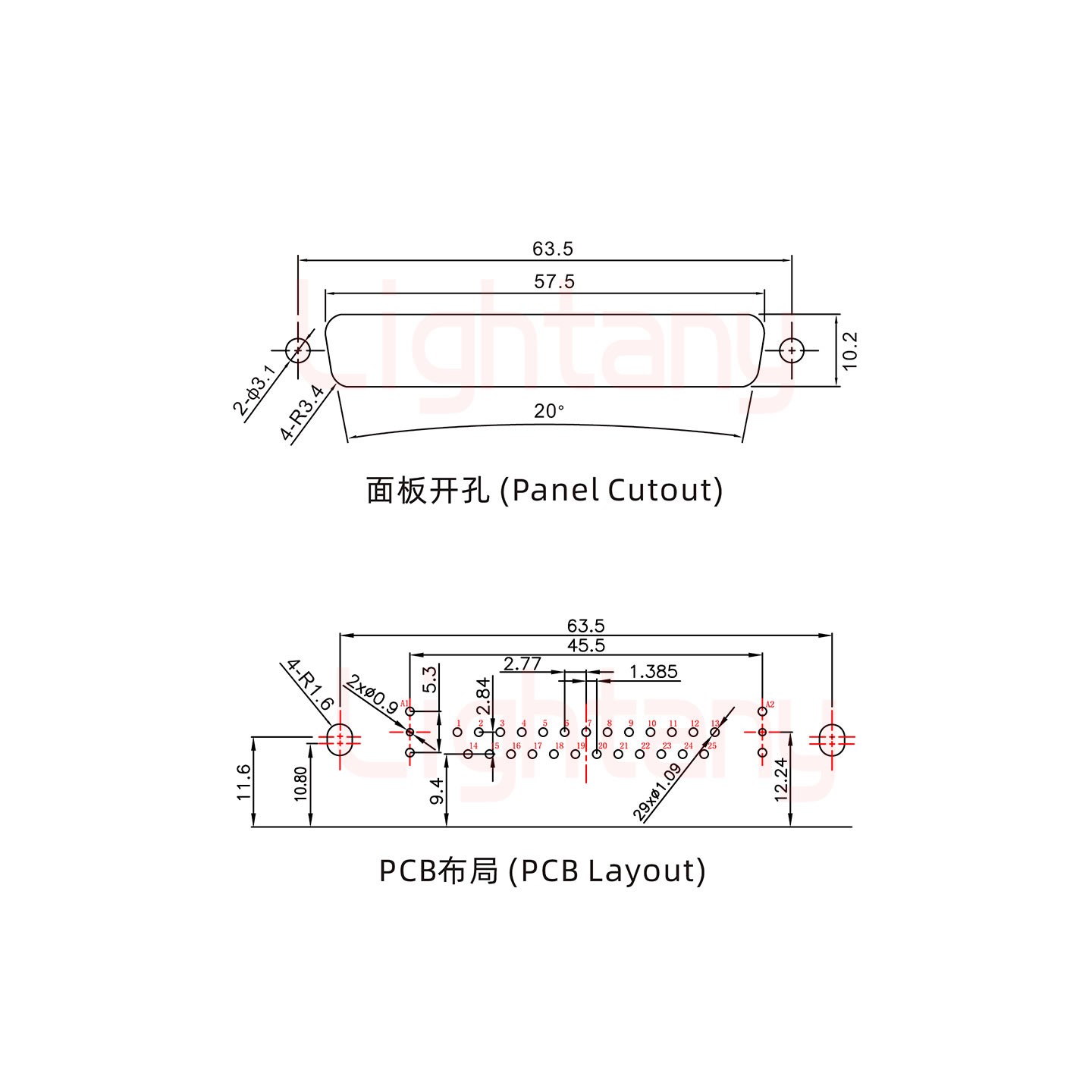 27W2公PCB彎插板/鉚支架10.8/射頻同軸50歐姆