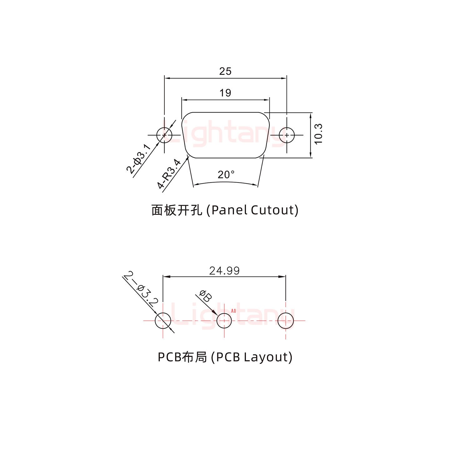 1W1公PCB直插板/鉚支架7.0/大電流30A