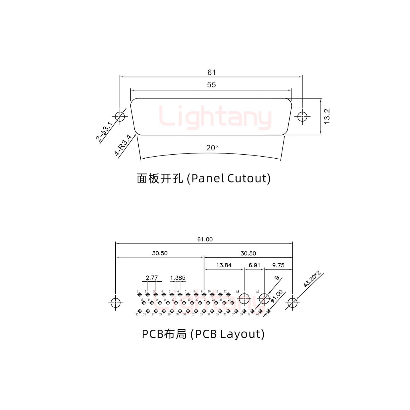 43W2公PCB直插板/鉚魚叉7.0/大電流30A