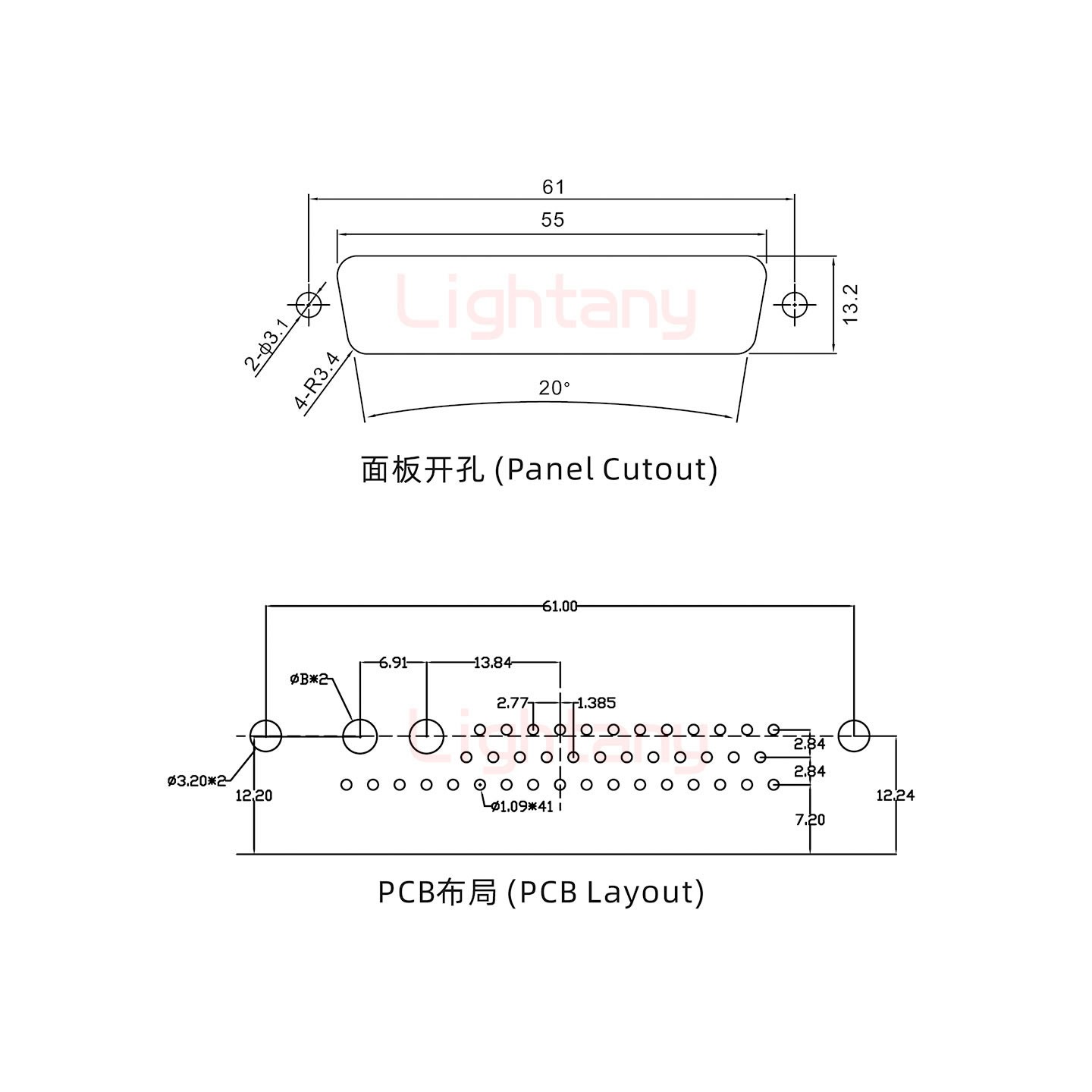 43W2母PCB彎插板/鉚支架12.2/大電流40A