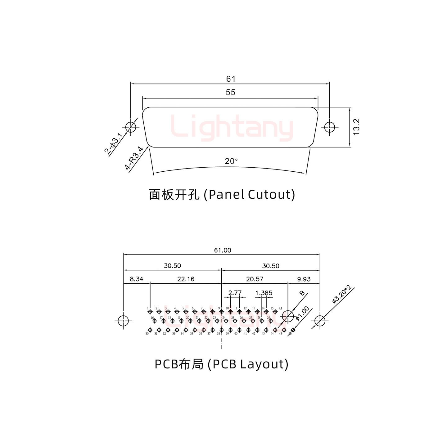 47W1公PCB直插板/鉚魚叉7.0/大電流10A