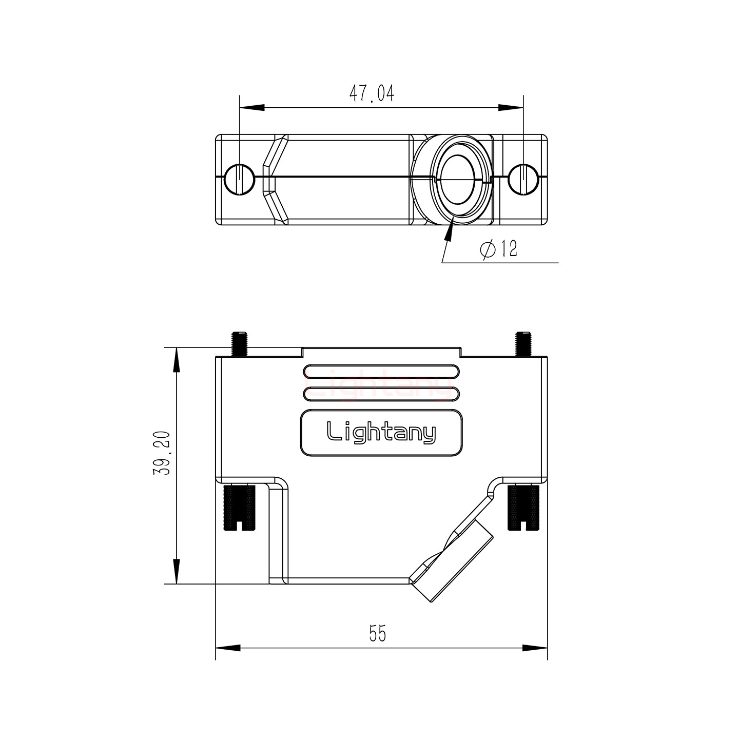 13W3公焊線式75歐姆+25P金屬外殼592斜出線4~12mm