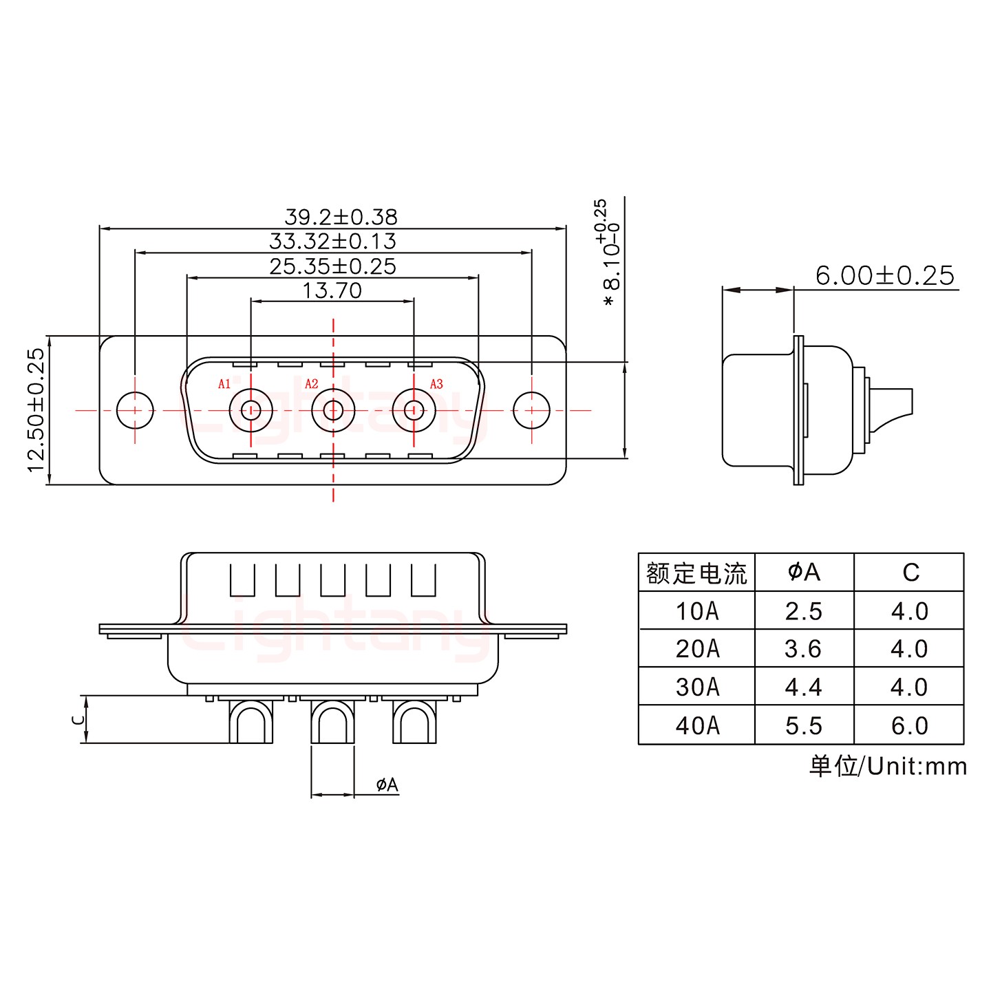 3W3公短體焊線30A+15P金屬外殼1679斜出線4~12mm