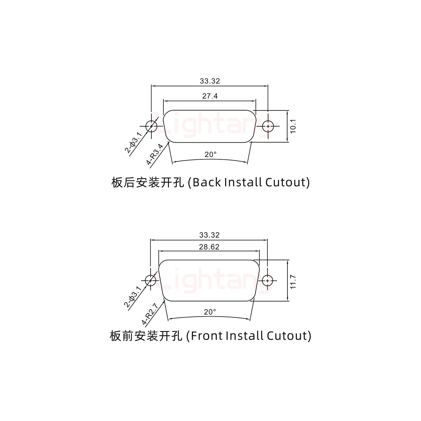 DB15母焊線式 鎖螺絲螺母+防水墊片 車針