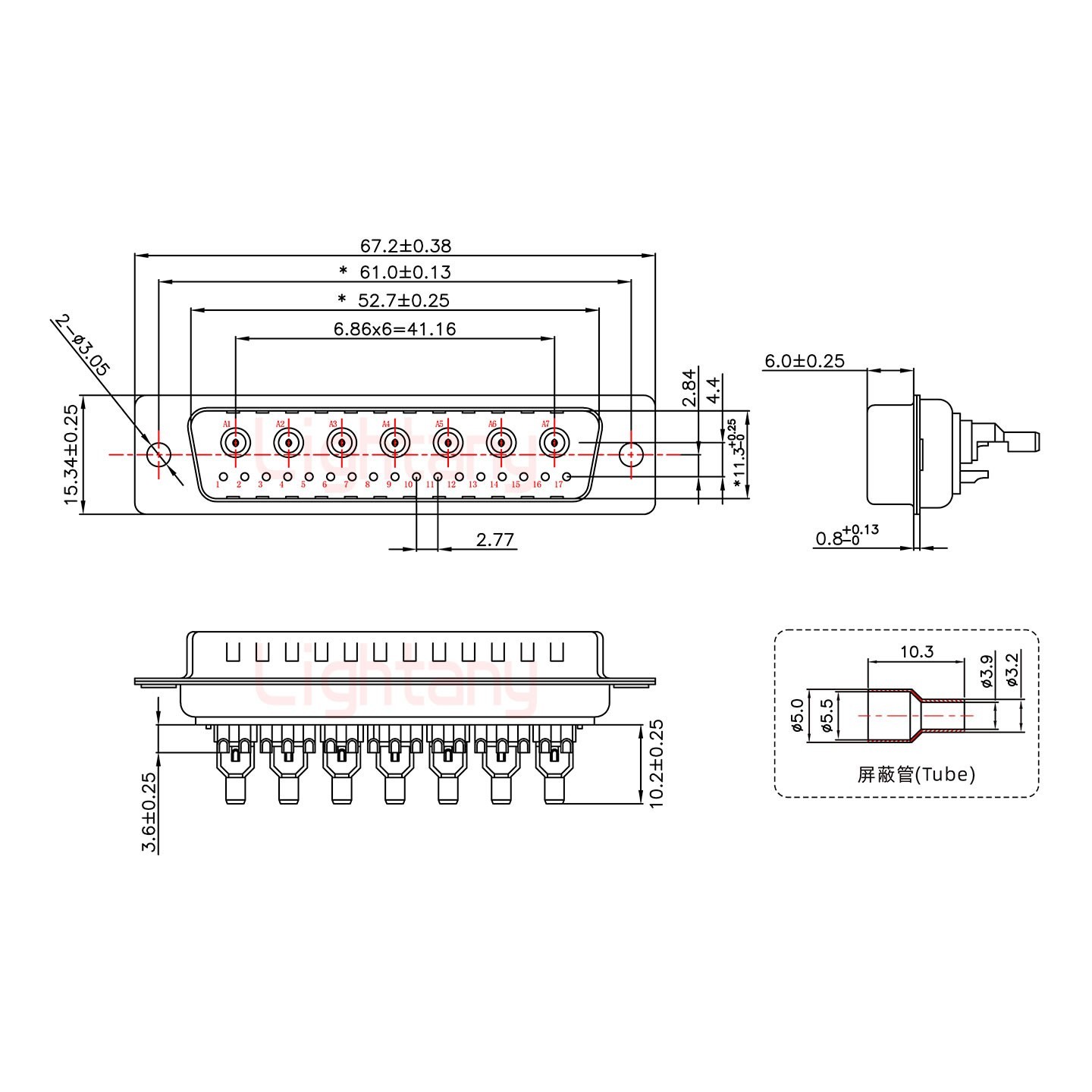 24W7公頭焊線+防水接頭/線徑10~16mm/射頻同軸75歐姆