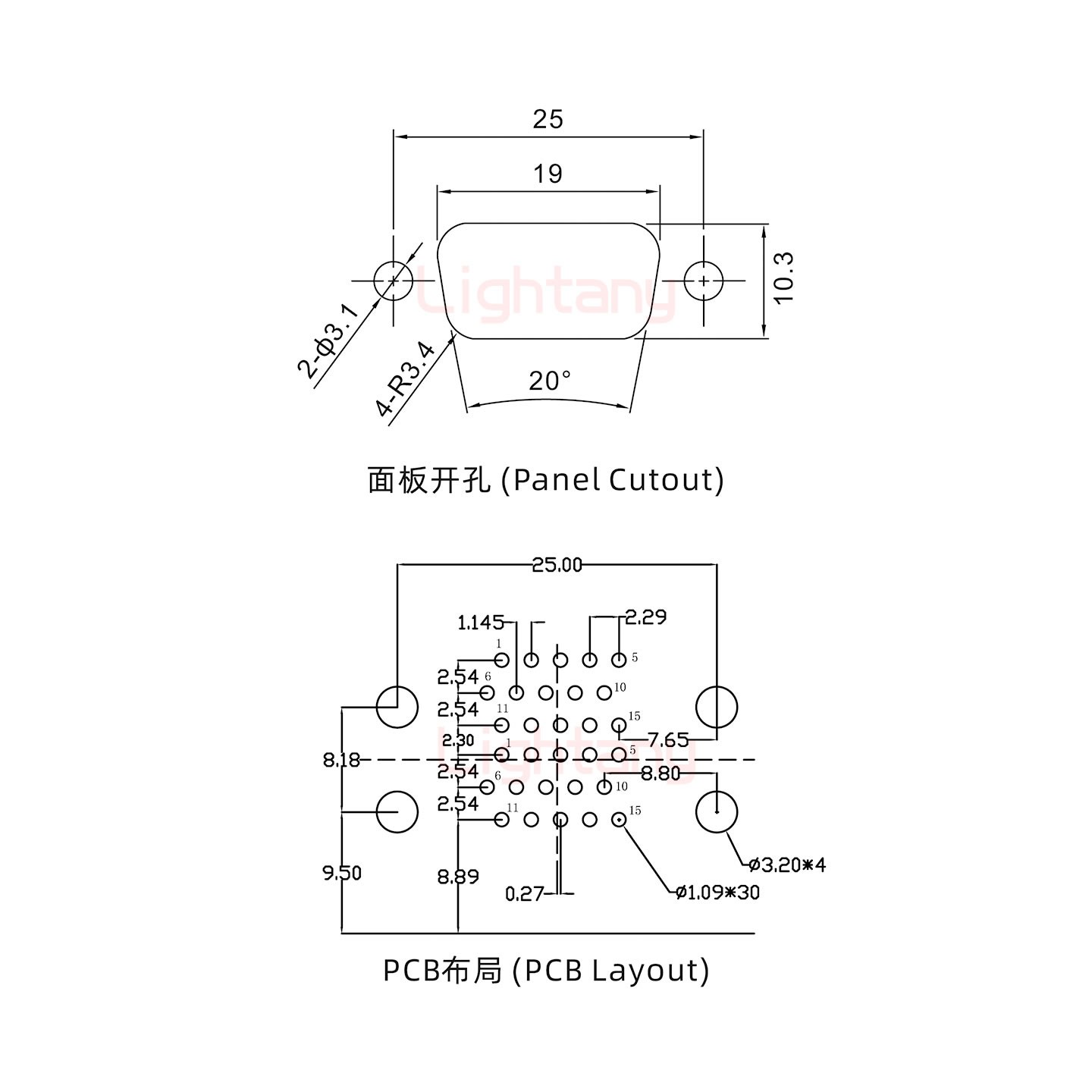 HDR15 公對(duì)公 間距19.05車針雙胞胎 D-SUB連接器