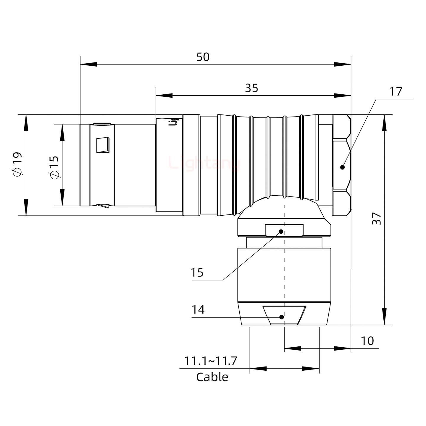 FHG.3B.002.CLAD12彎式插頭