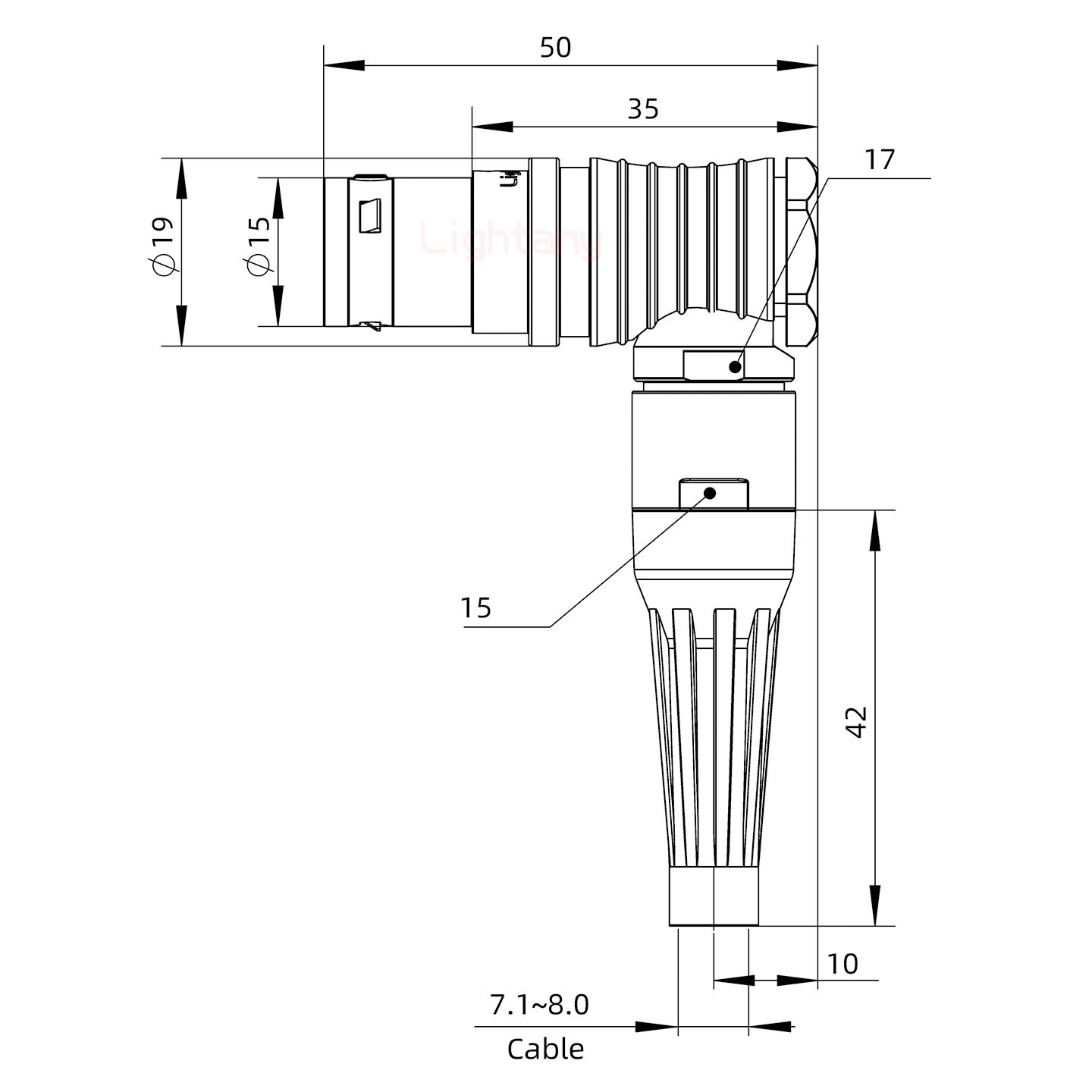 FHG.3B.002.CLAD82Z帶護套彎式插頭