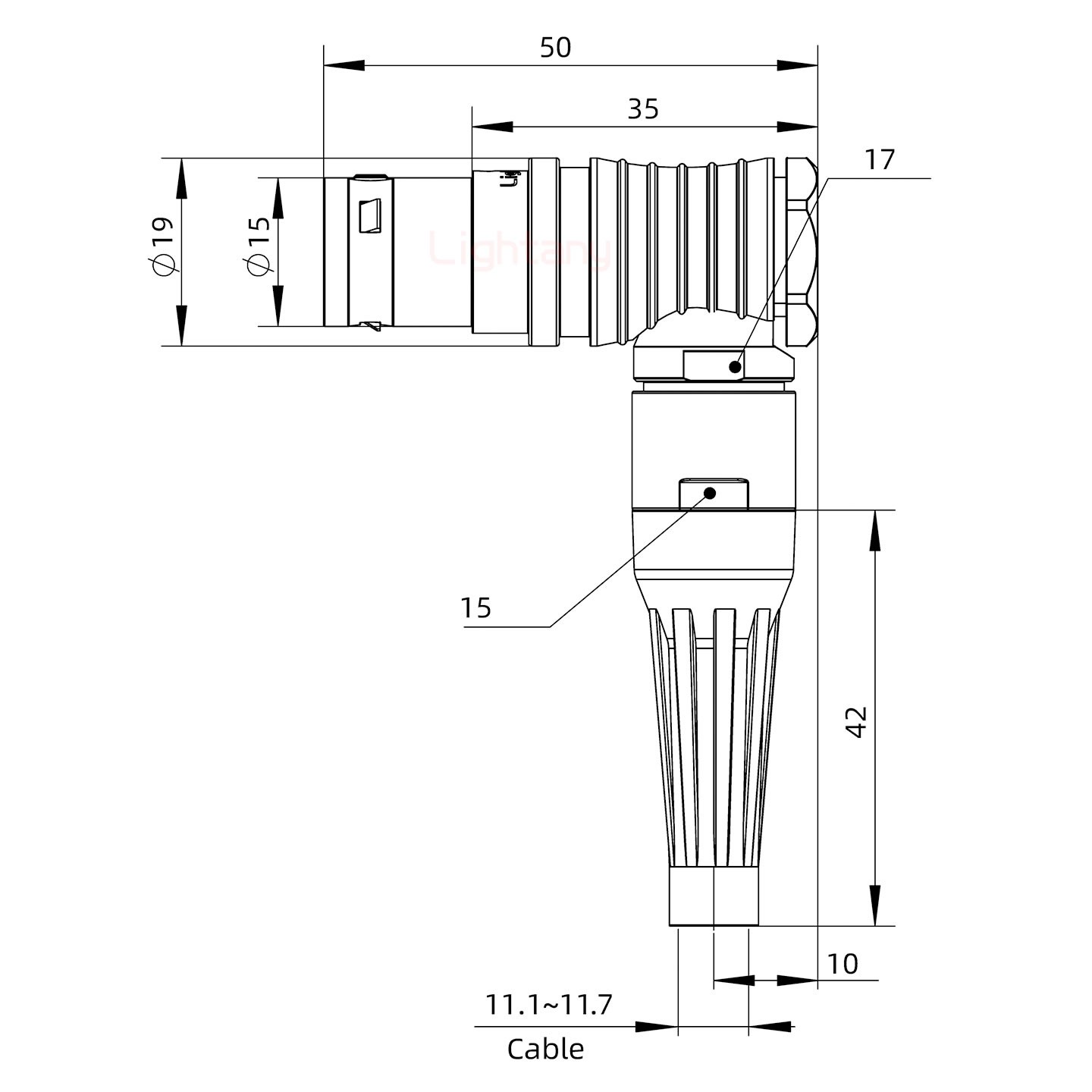 FHG.3B.003.CLAD12Z帶護套彎式插頭