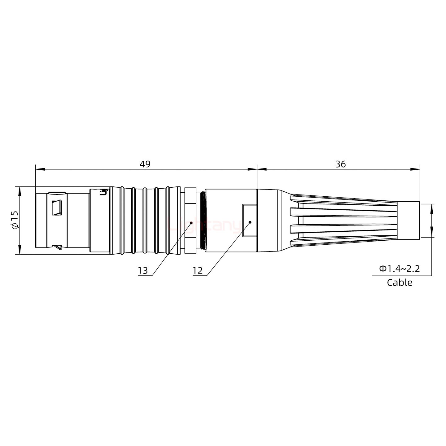 FGG.2B.002.CLAM21Z帶護套直式插頭