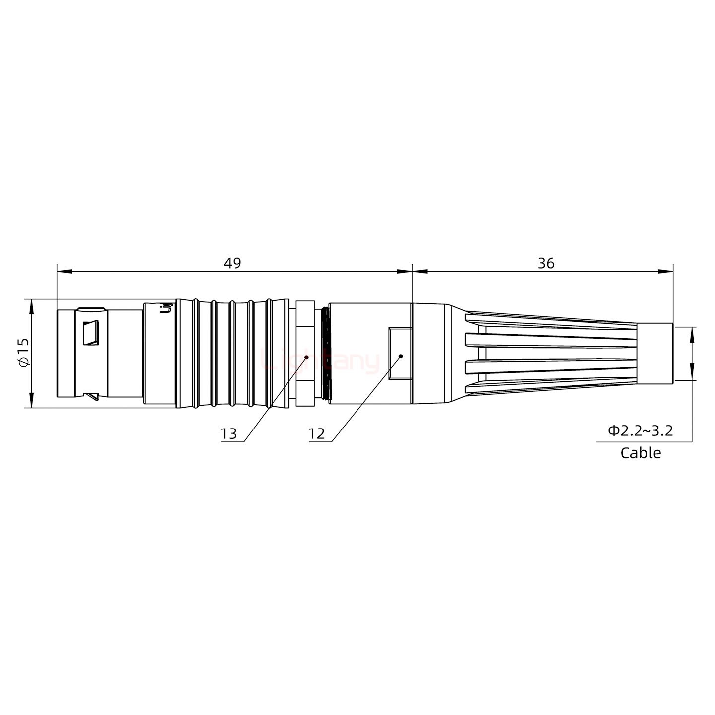 FGG.2B.005.CLAM31Z帶護(hù)套直式插頭