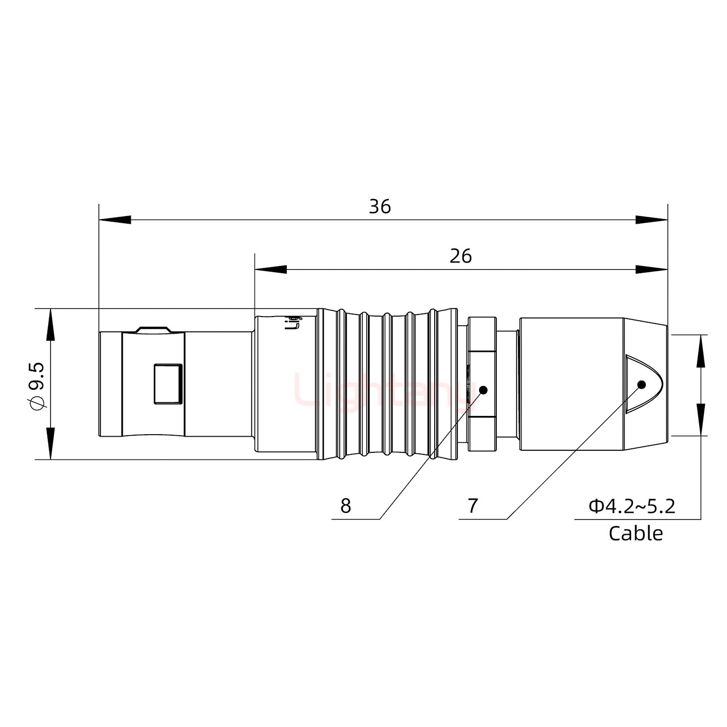 FGG.0B.004.CLAD52推拉自鎖直式插頭