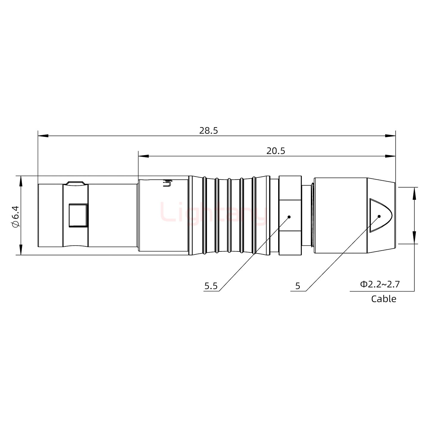 FGG.00.003.CLAD27推拉自鎖直式插頭