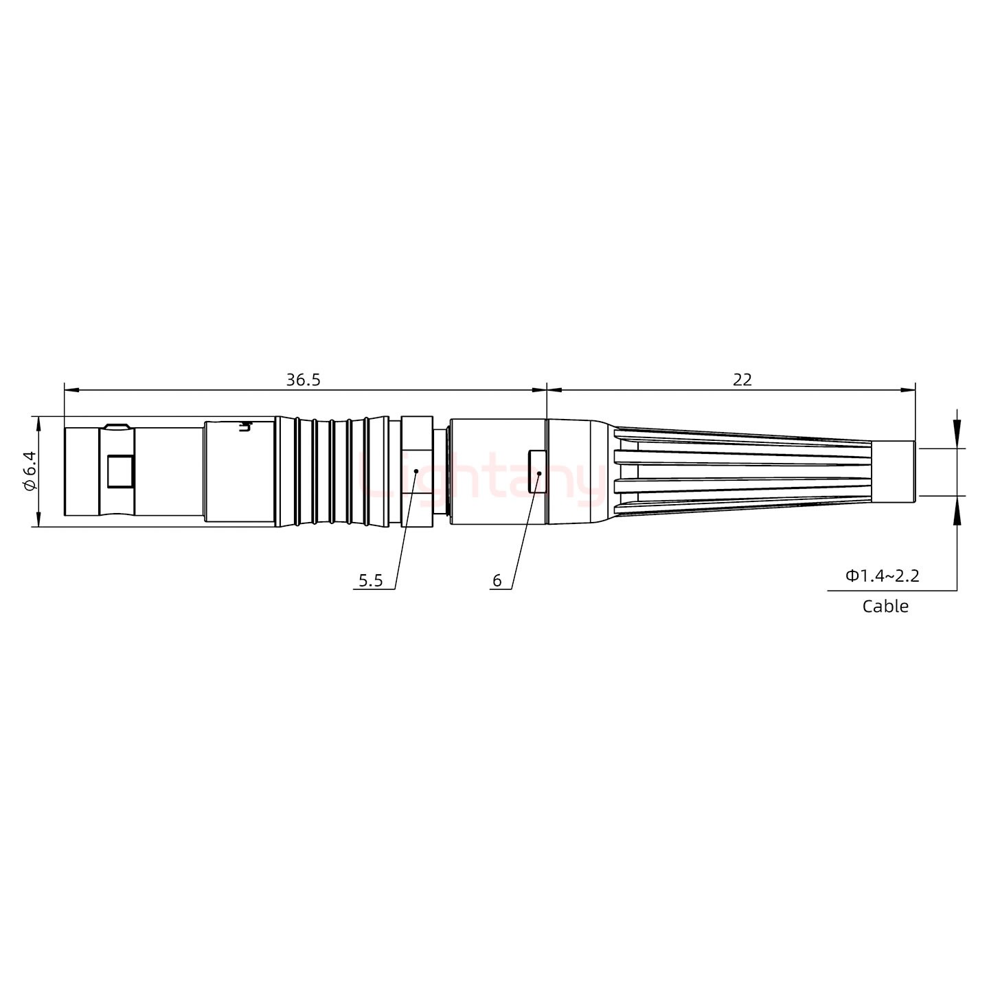 FGG.00.002.CLAD22Z帶護套直式插頭