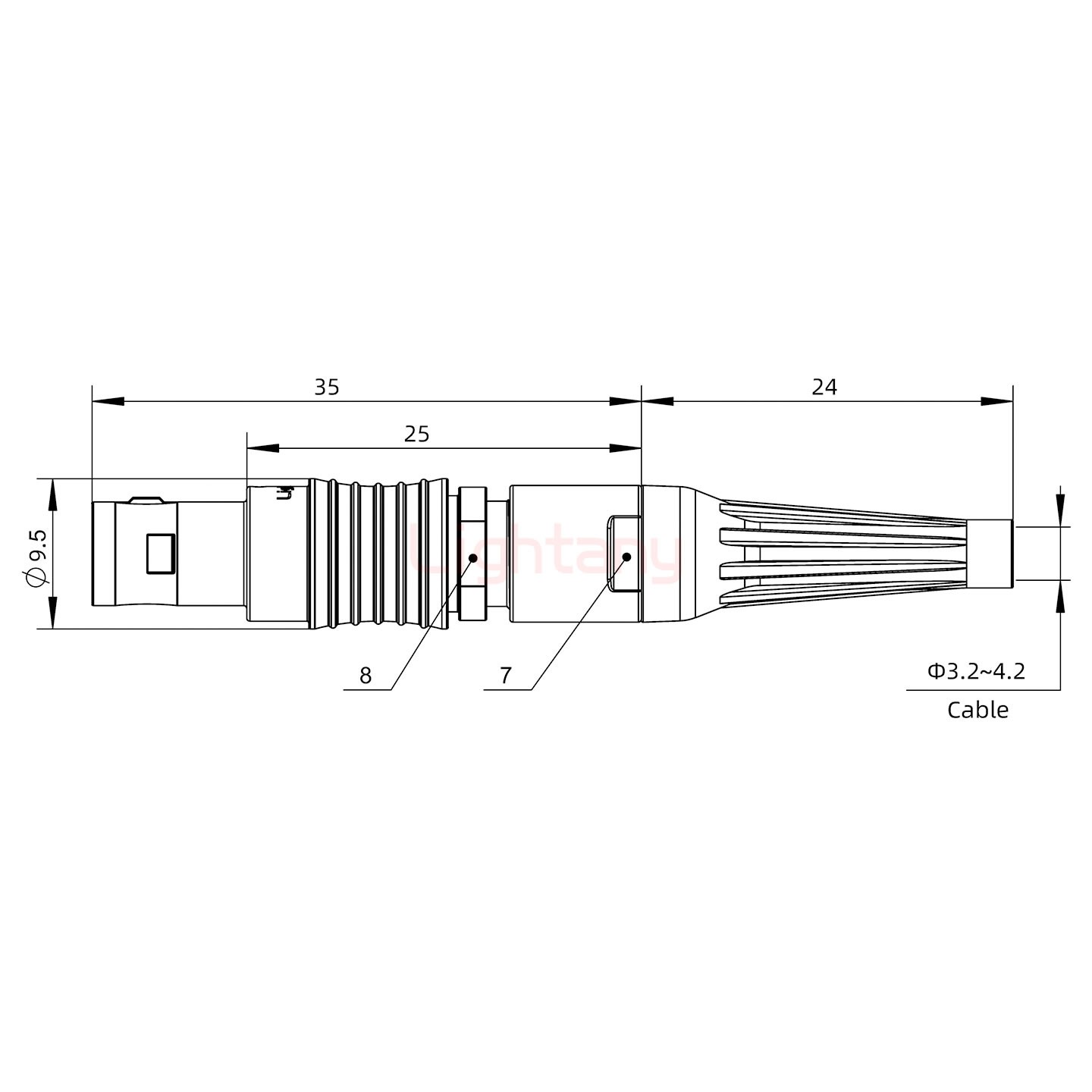 FGG.0B.005.CLAD42Z帶護套直式插頭