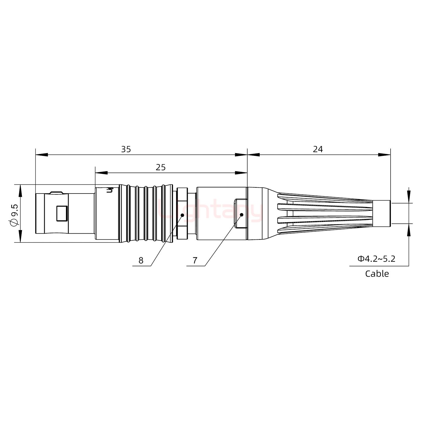 FGG.0B.009.CLAD52Z帶護套直式插頭