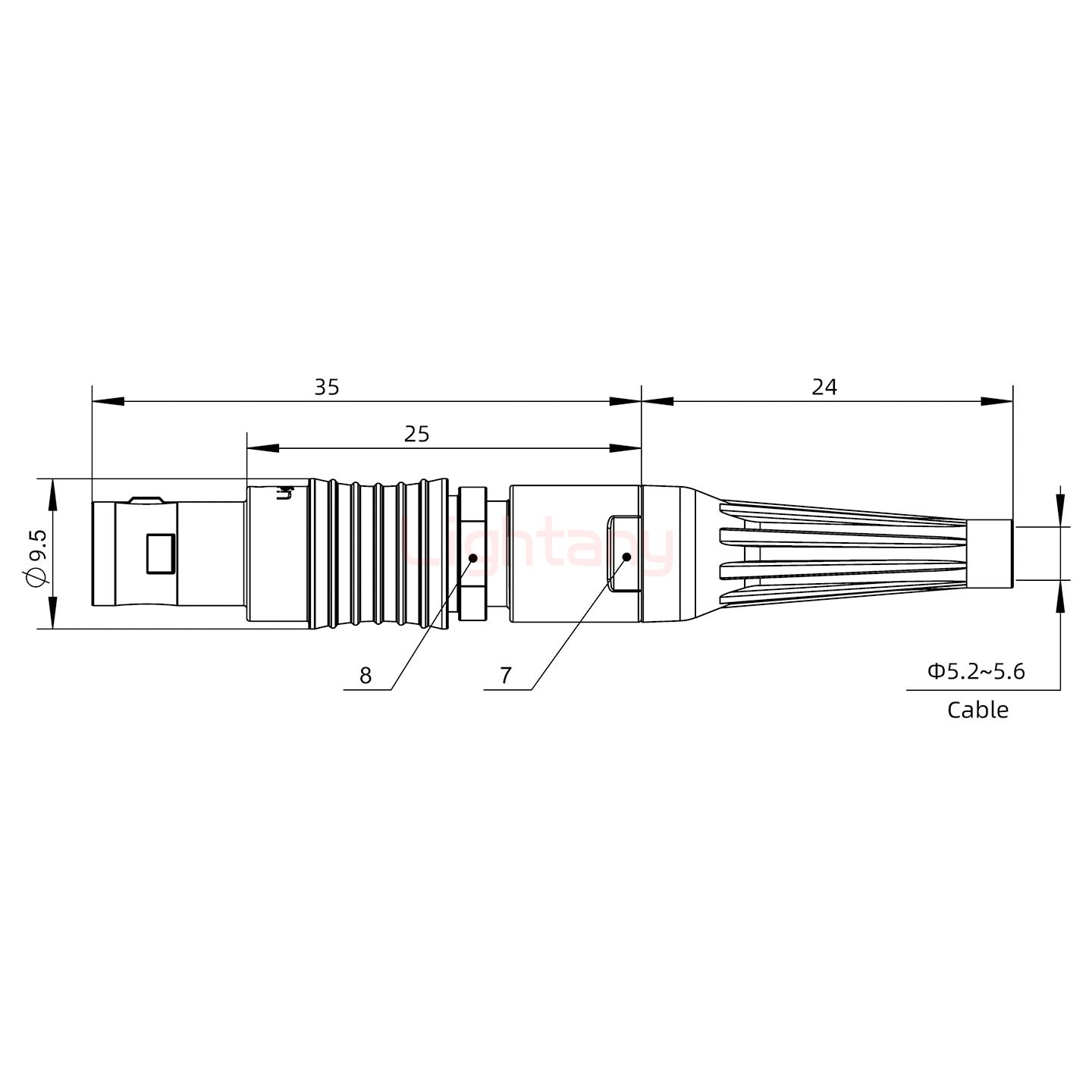 FGG.0B.009.CLAD56Z帶護套直式插頭