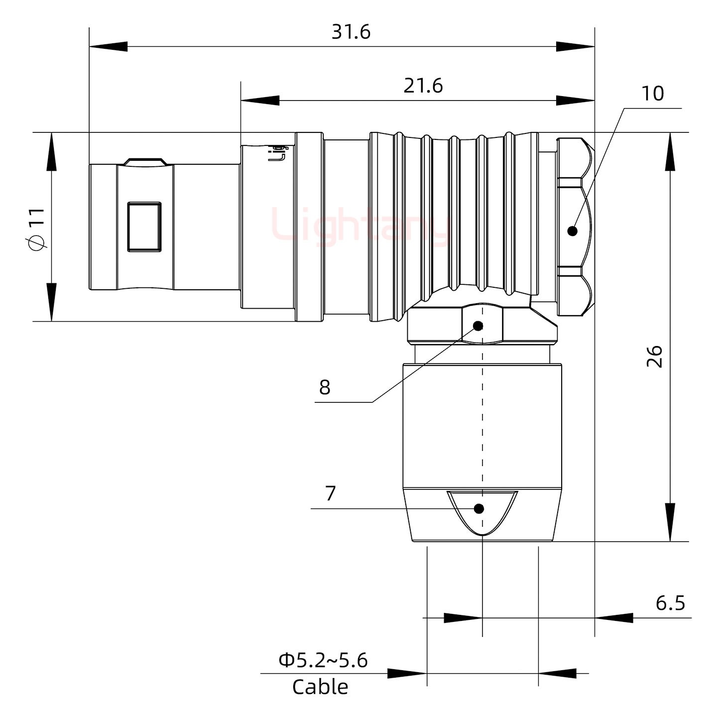 FHG.0B.003.CLAD56推拉自鎖彎式插頭