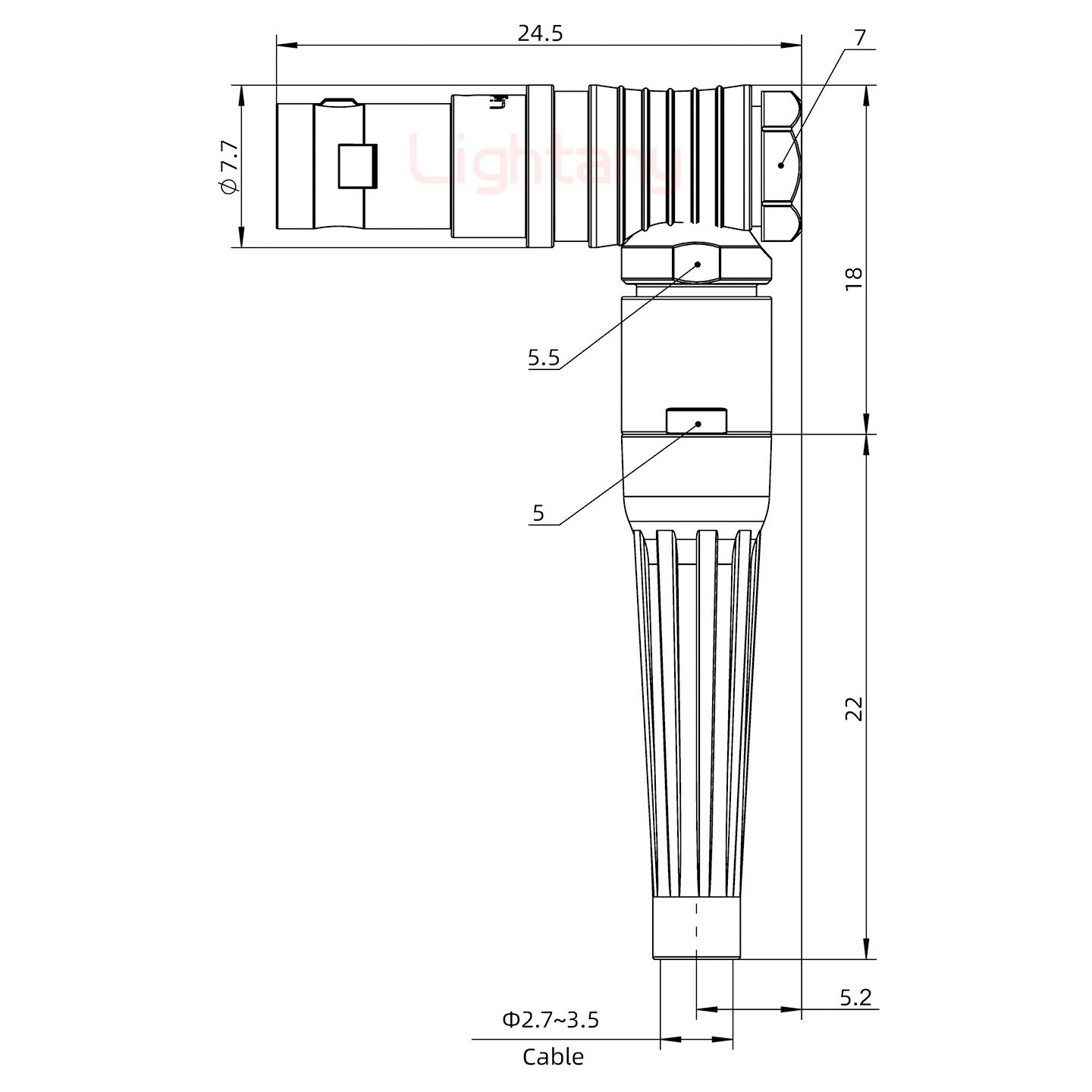 FHG.00.002.CLAD35Z帶護套彎式插頭