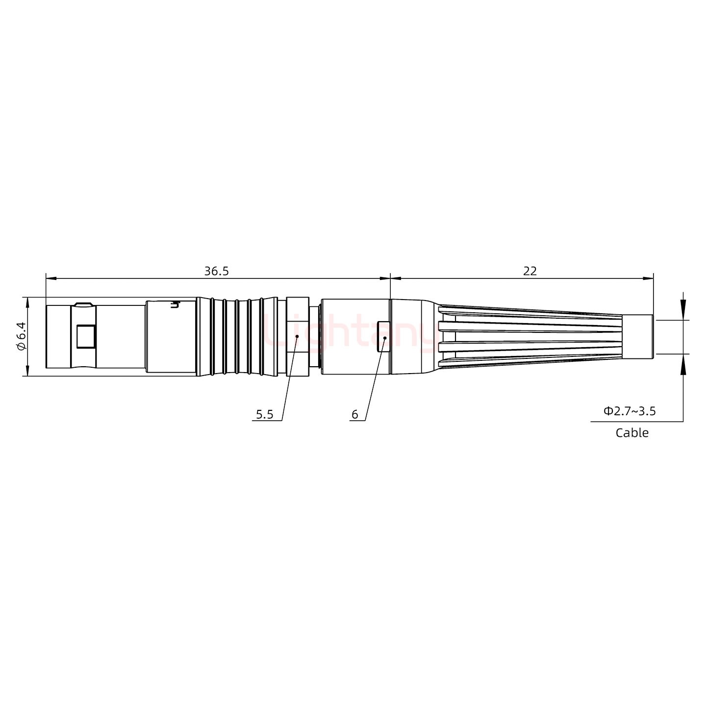 FGG.00.003.CLAD35Z帶護(hù)套直式插頭