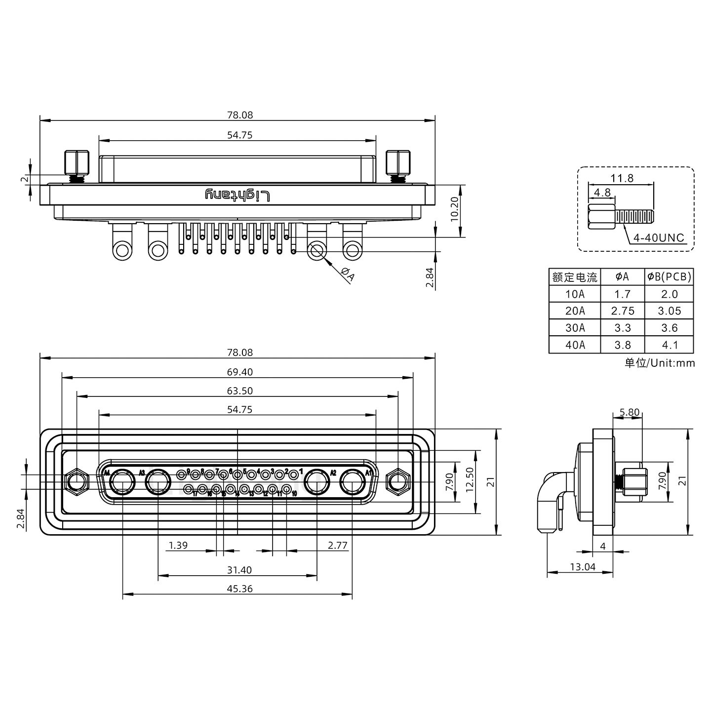 防水21W4母彎插板/鎖螺絲/大電流40A