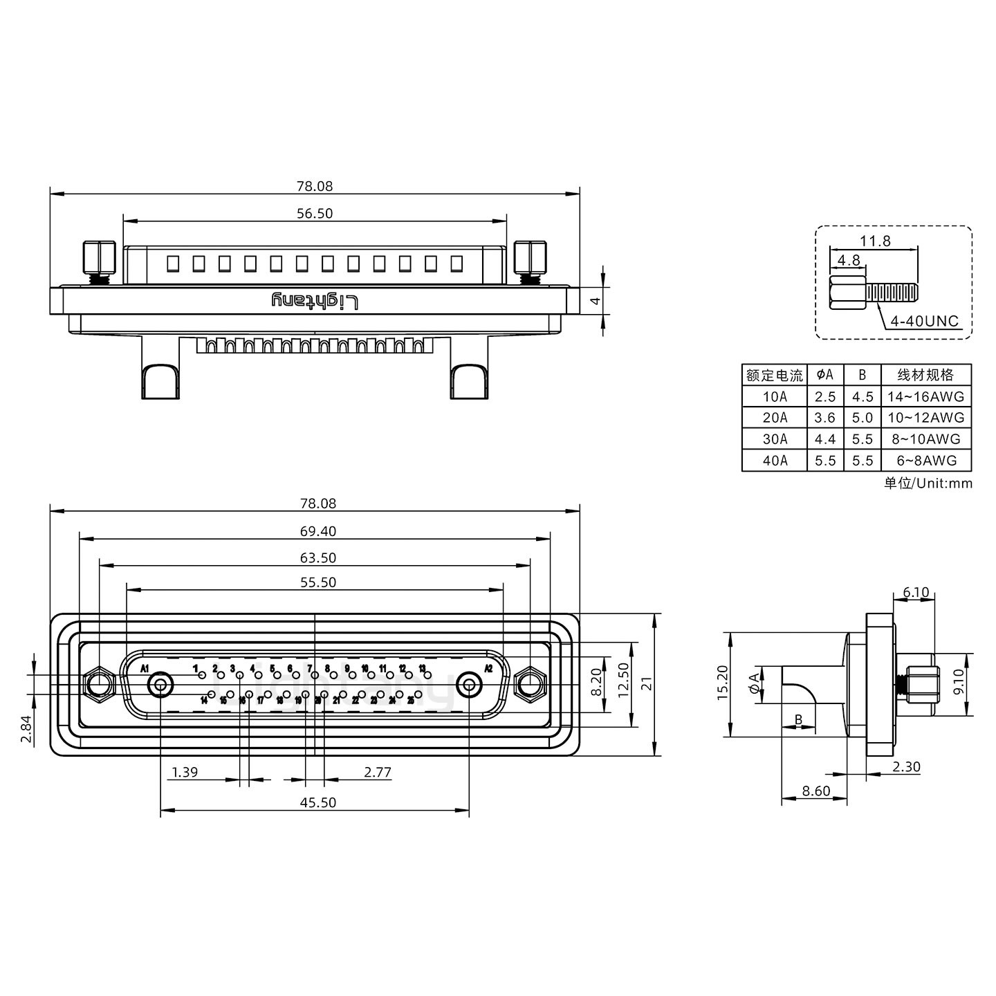 防水27W2公焊線式/鎖螺絲/大電流40A