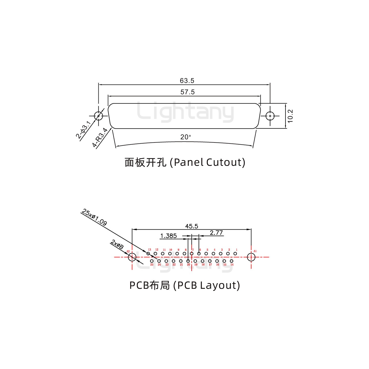 防水27W2母直插板/鎖螺絲/大電流40A