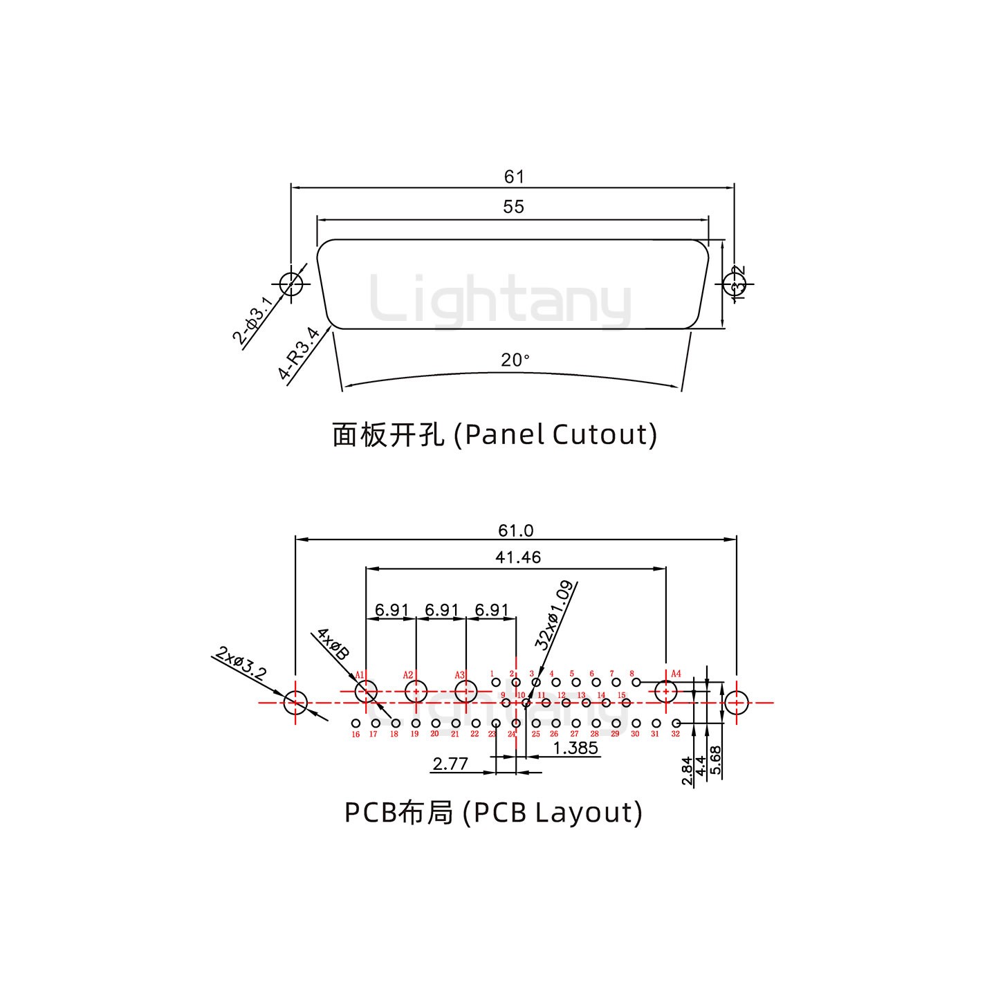 防水36W4公直插板/鉚魚叉/鎖螺絲/大電流40A