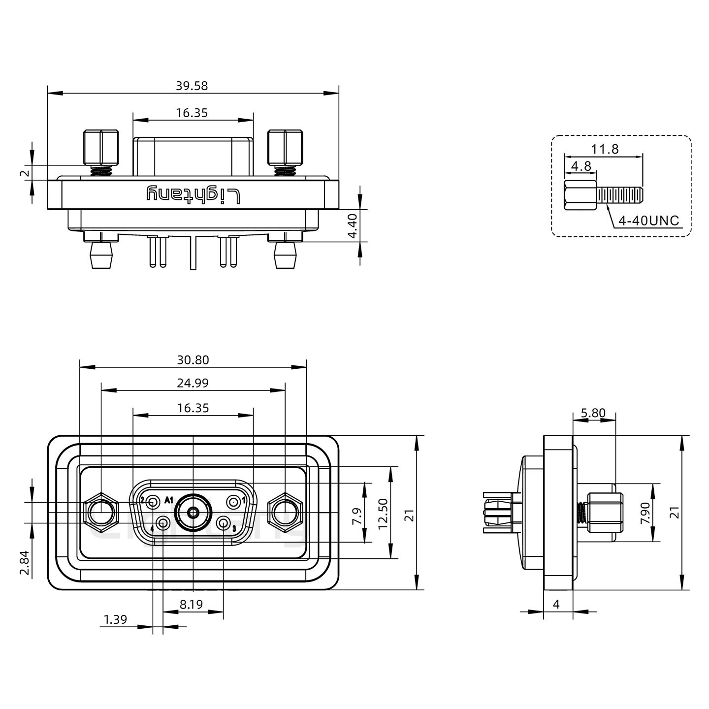 防水5W1母直插板/鉚魚叉/鎖螺絲/射頻同軸50歐姆