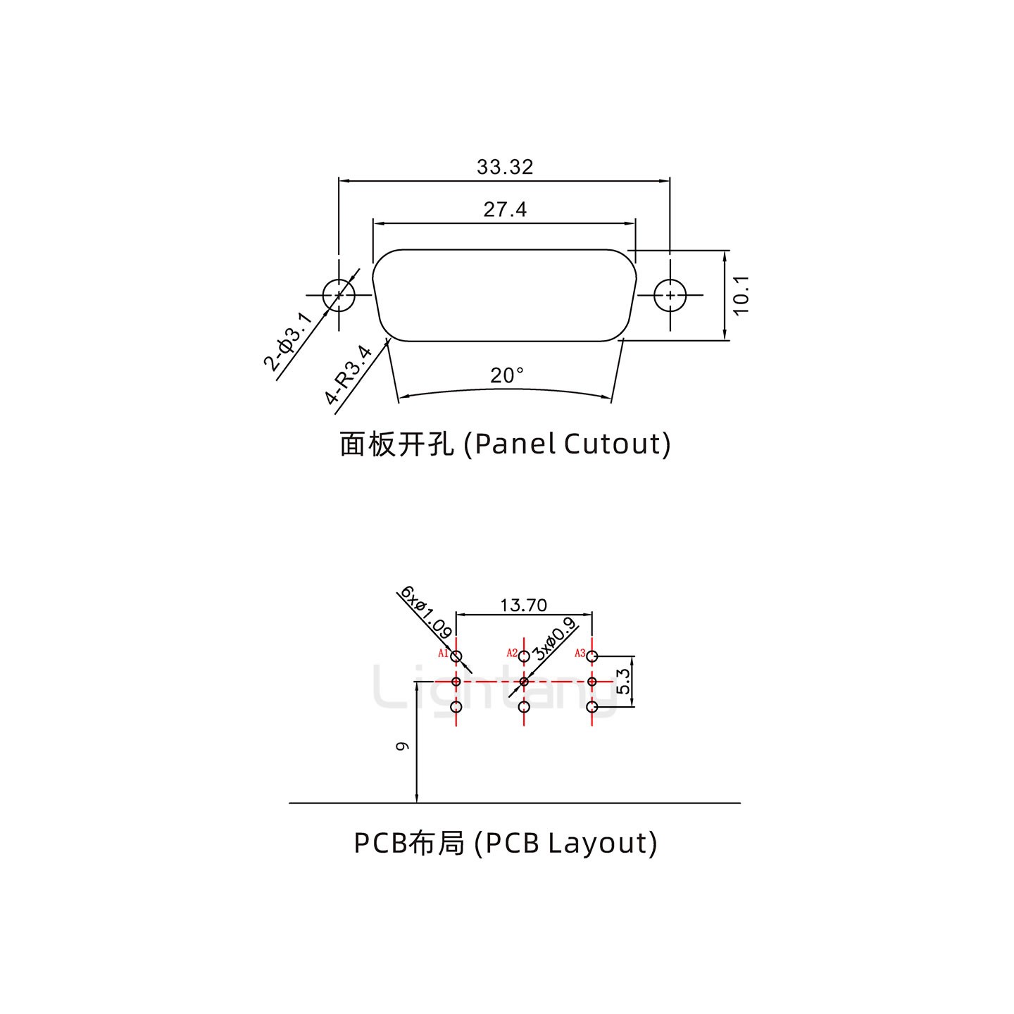 防水3V3公彎插板/鎖螺絲/射頻同軸50歐姆