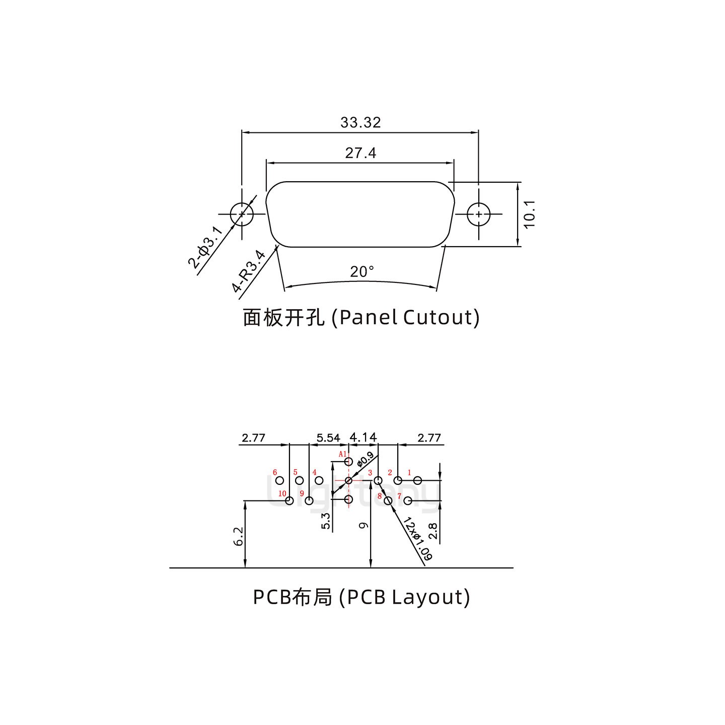 防水11W1母彎插板/鎖螺絲/射頻同軸50歐姆