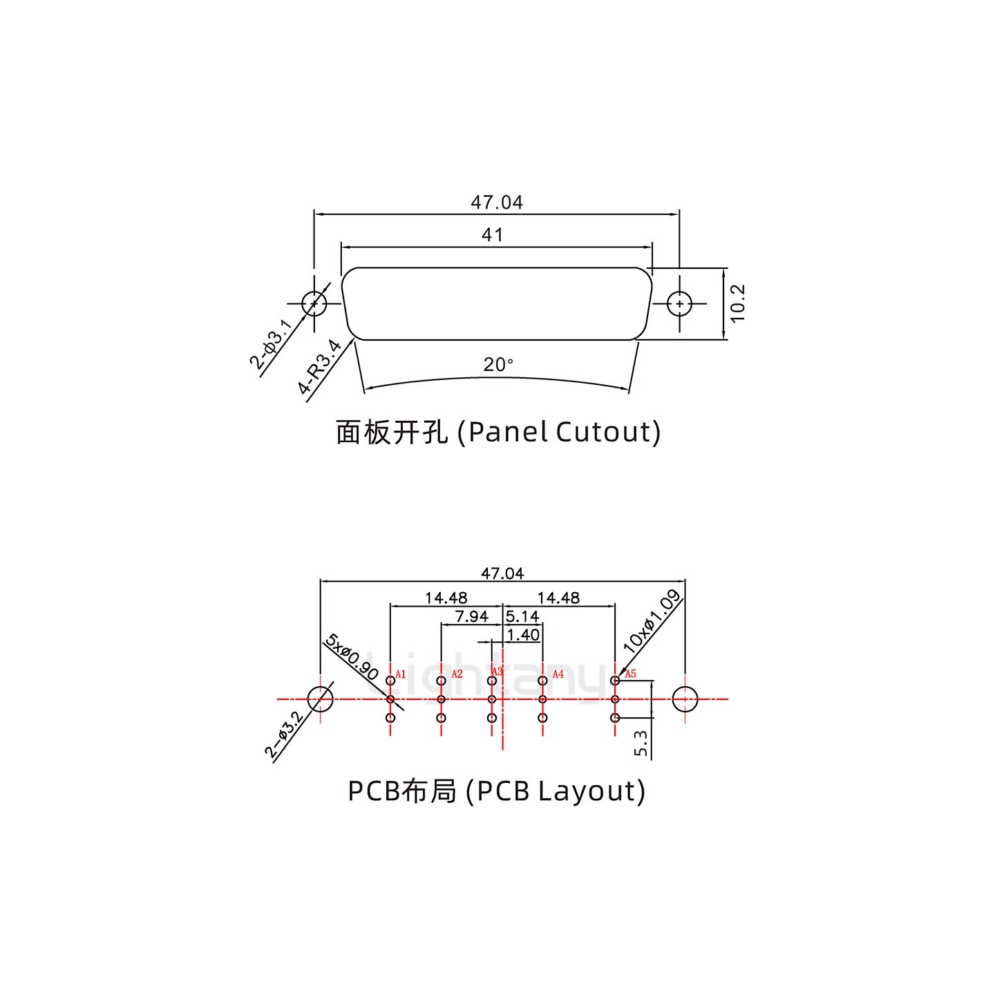 防水5W5公直插板/鉚魚叉/鎖螺絲/射頻同軸50歐姆