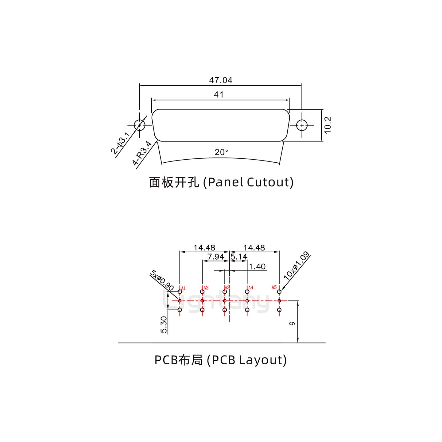 防水5W5公彎插板/鎖螺絲/射頻同軸50歐姆