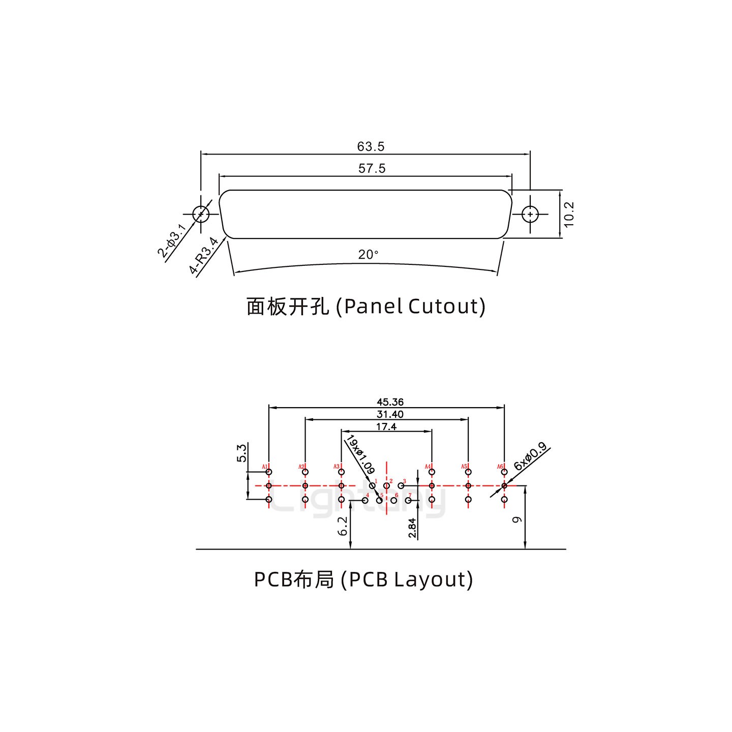 防水13W6A公彎插板/鎖螺絲/射頻同軸50歐姆