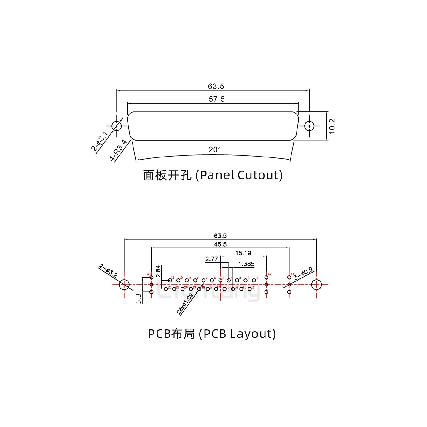 防水25W3母直插板/鉚魚叉/鎖螺絲/射頻同軸50歐姆