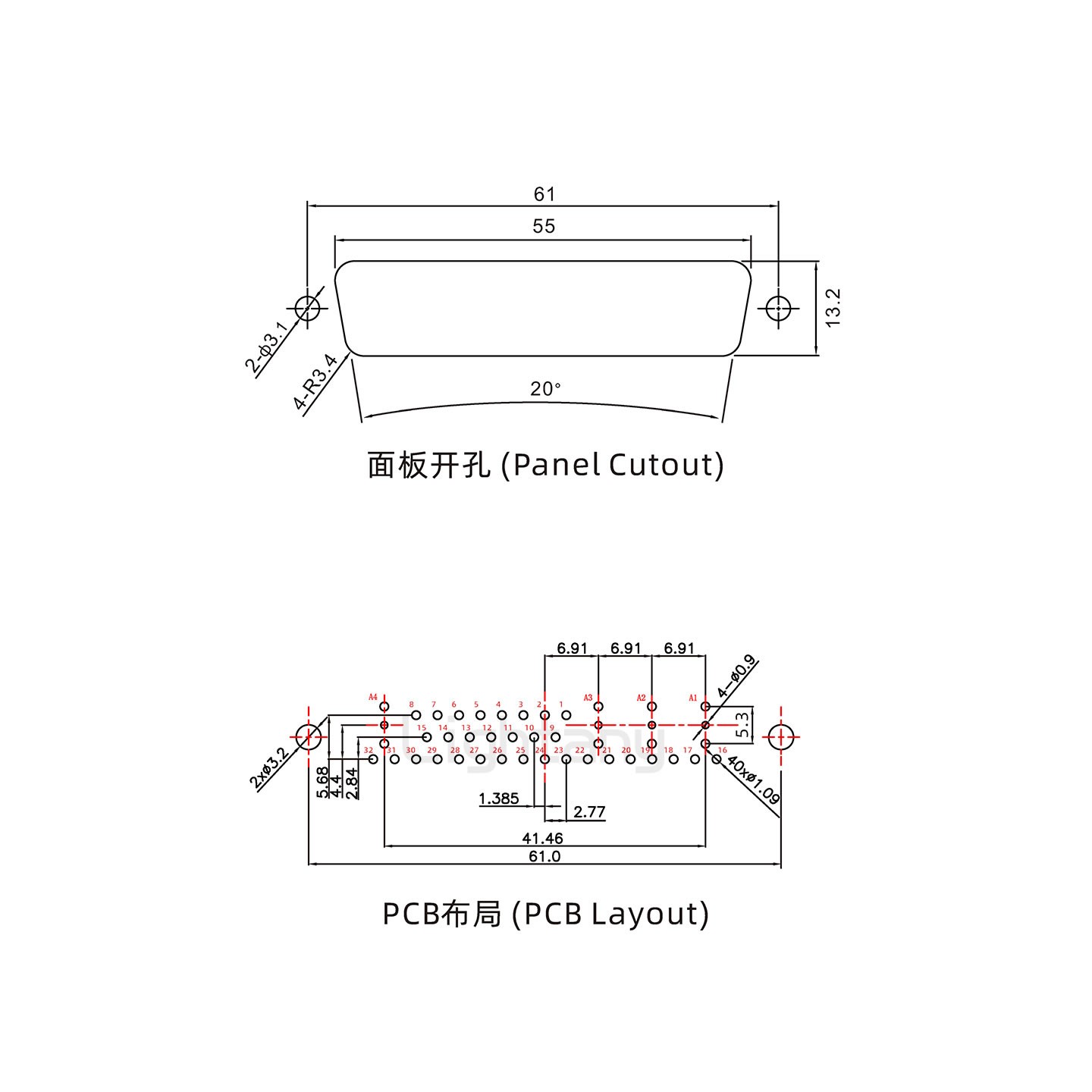 防水36W4母直插板/鉚魚(yú)叉/鎖螺絲/射頻同軸50歐姆