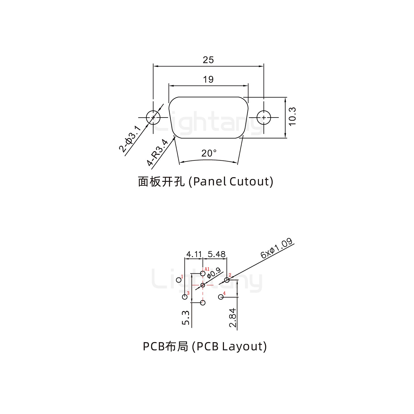 防水5W1公直插板/鎖螺絲/射頻同軸50歐姆