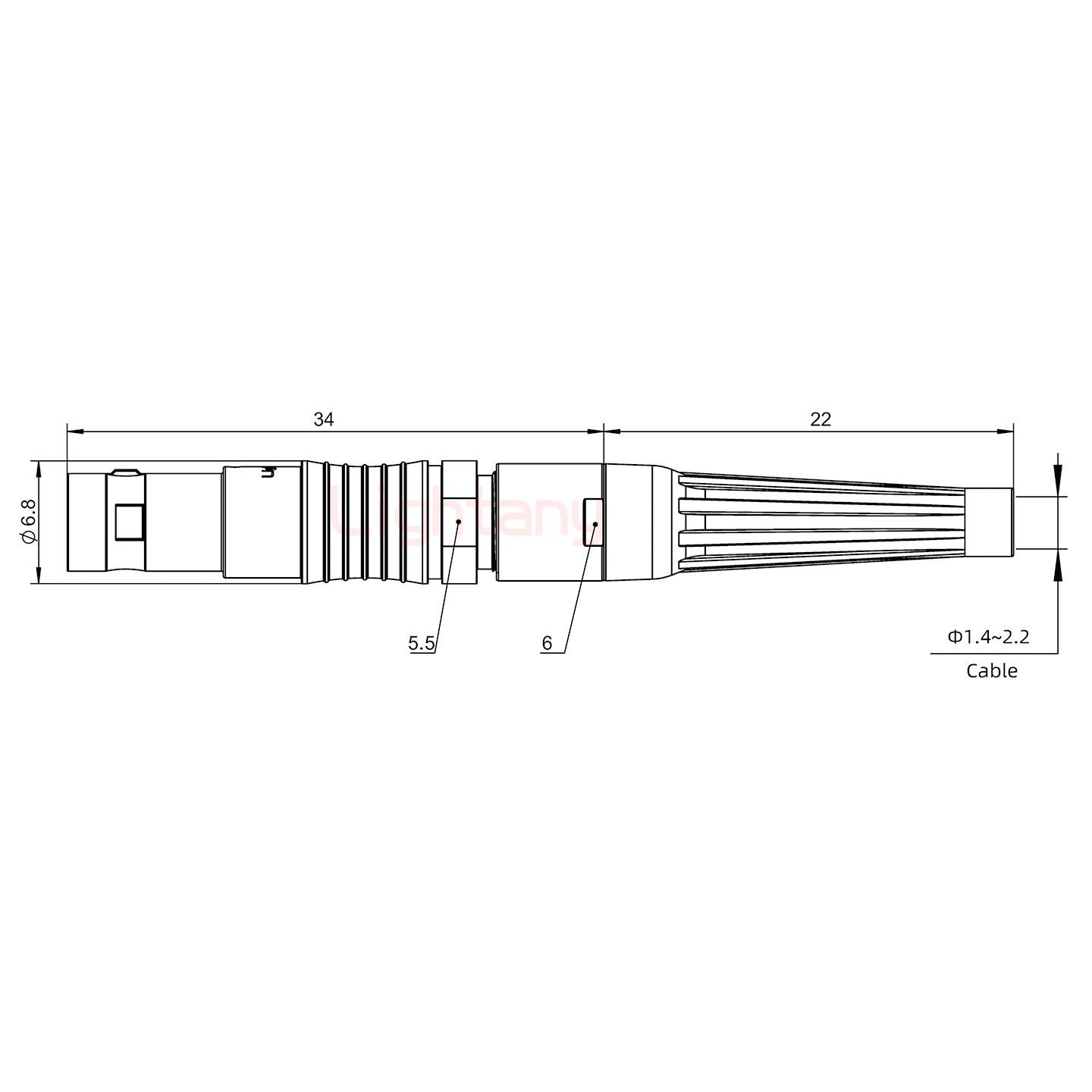 PHG.00.002.CLLD22Z推拉自鎖帶護套浮動插座