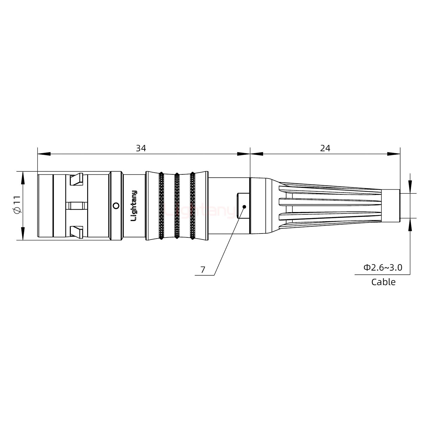 FGG.0K.006.CLAC30Z推拉自鎖帶護套直式插頭