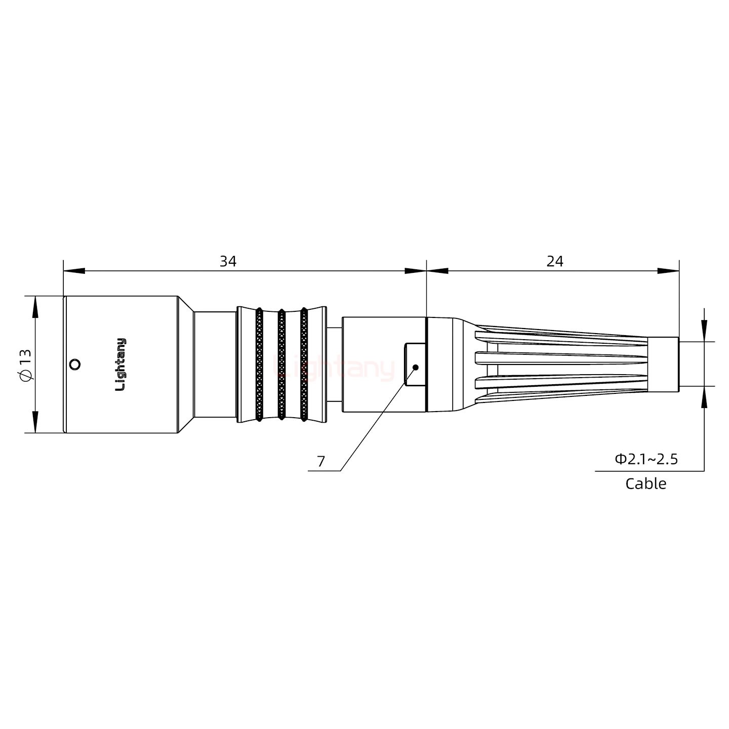 PHG.0K.005.CLLC25Z推拉自鎖帶護套浮動插座