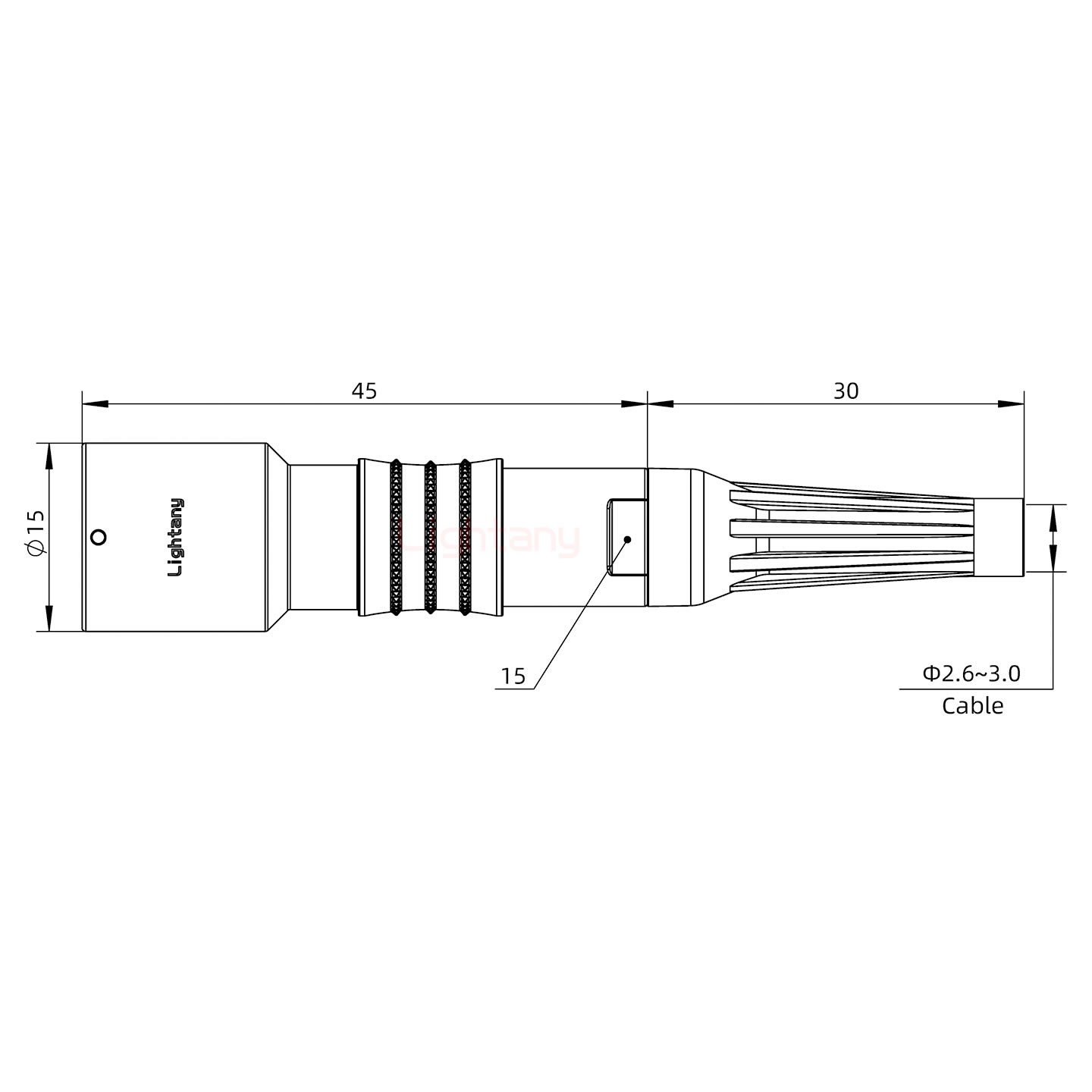 PHG.1K.002.CLAC30Z推拉自鎖帶護套浮動插座