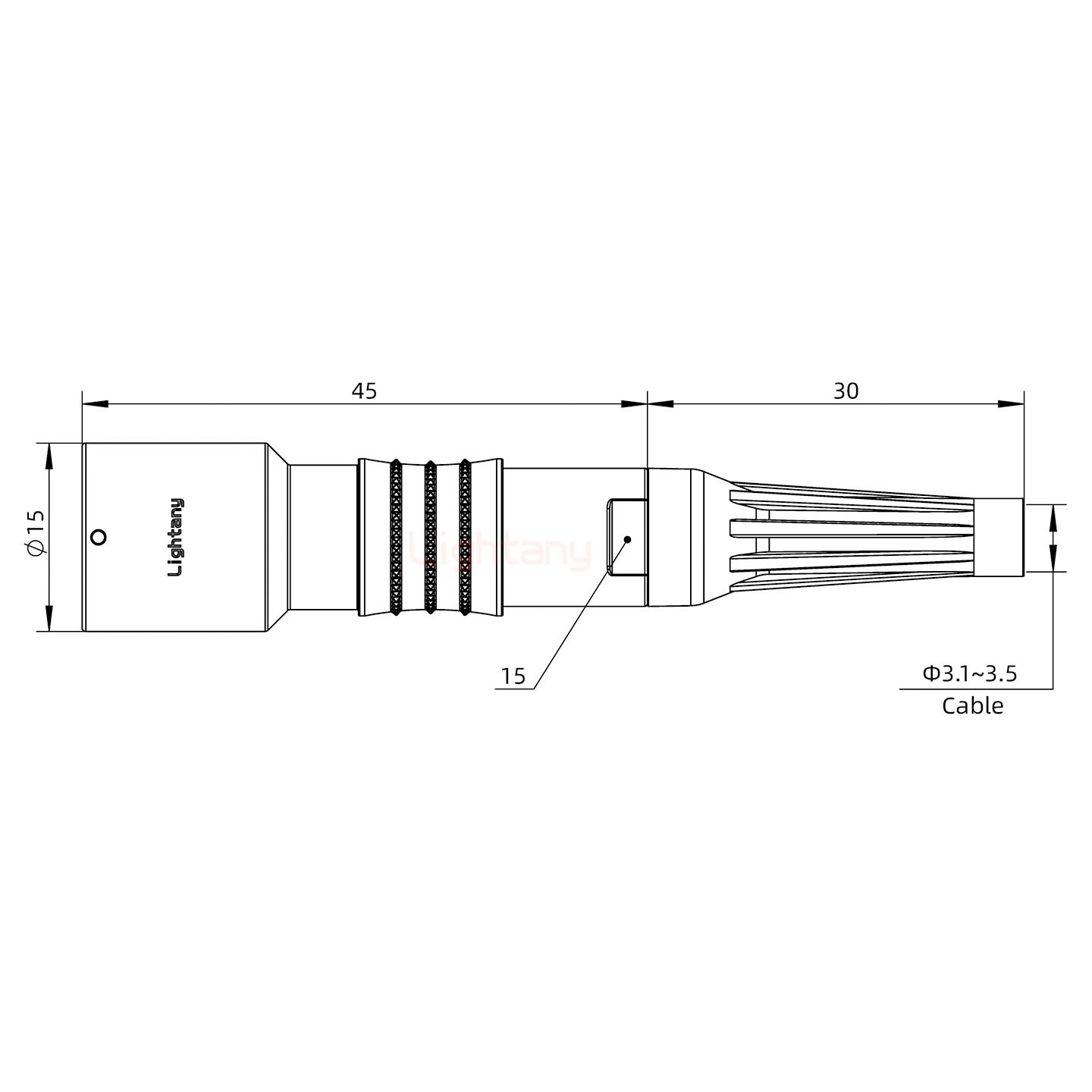 PHG.1K.002.CLAC35Z推拉自鎖帶護套浮動插座