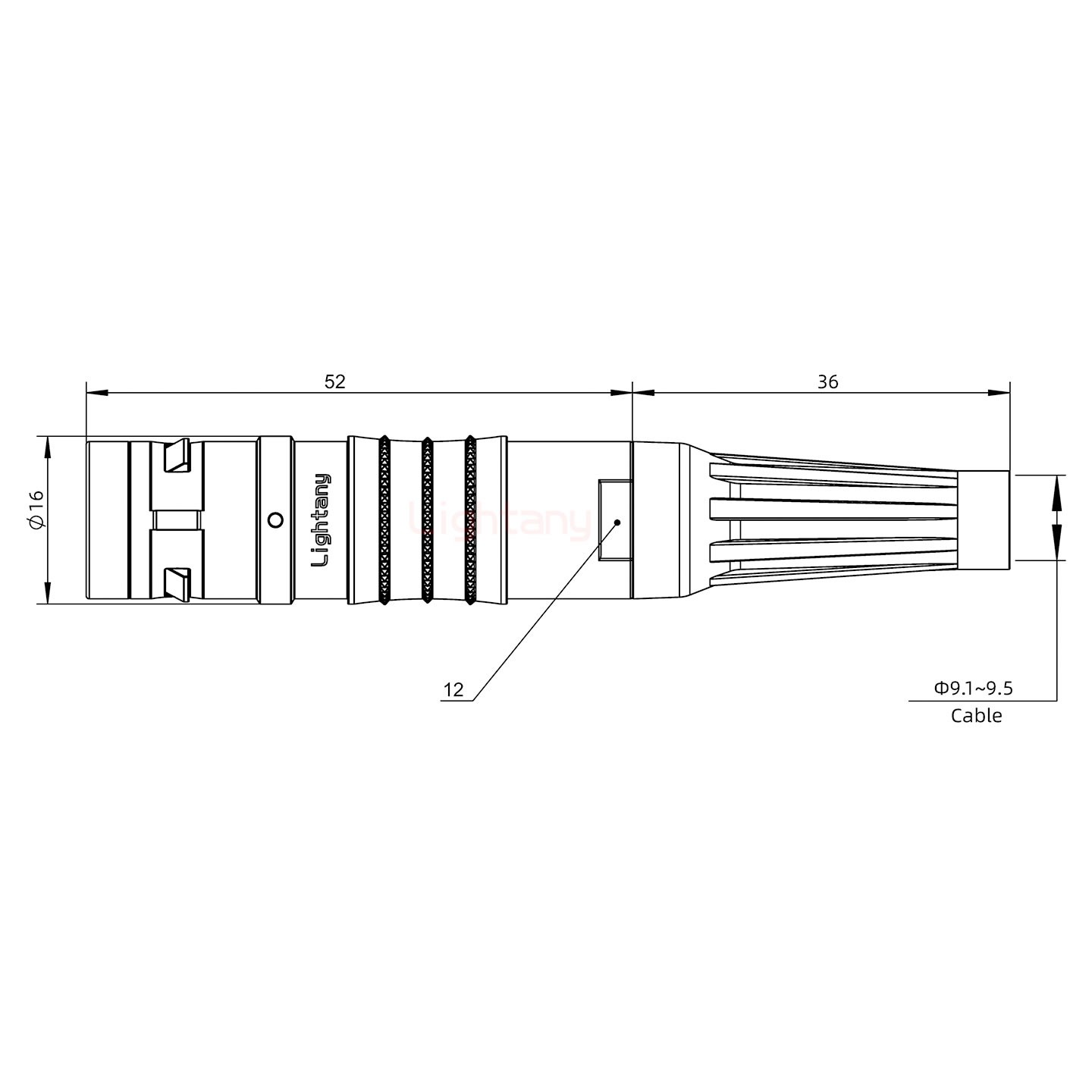 FGG.2K.032.CLAK95Z推拉自鎖帶護套直式插頭